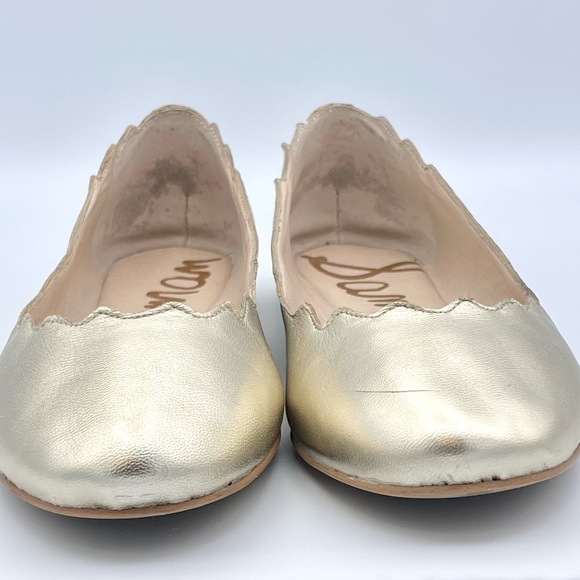 SAM EDELMAN | ‘Augusta’ Gold Scalloped Edge Ballet Flats | Size 6.5 - Picture 4 of 11